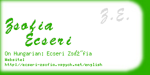 zsofia ecseri business card